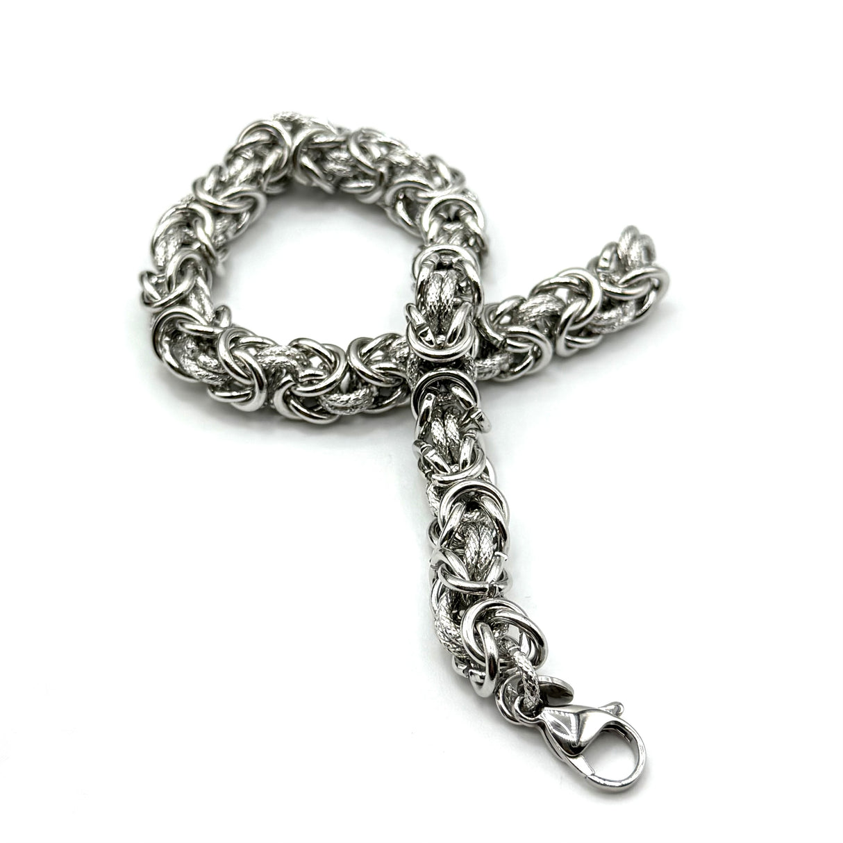 Bracciale Bizantina con anelli godronati 0,8 mm