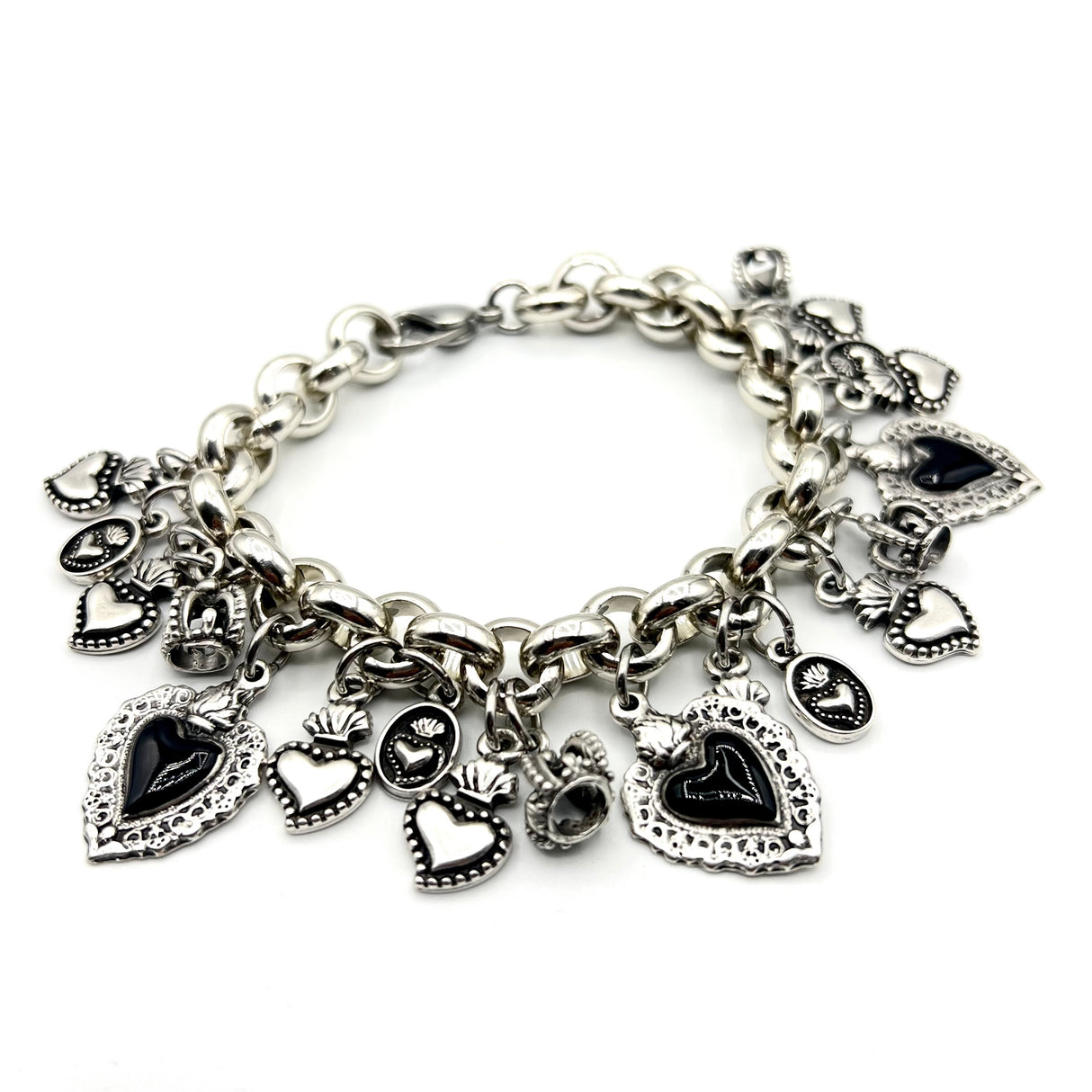 BRACCIALE LUCKY CUORE SACRO BLACK 3 CUORI