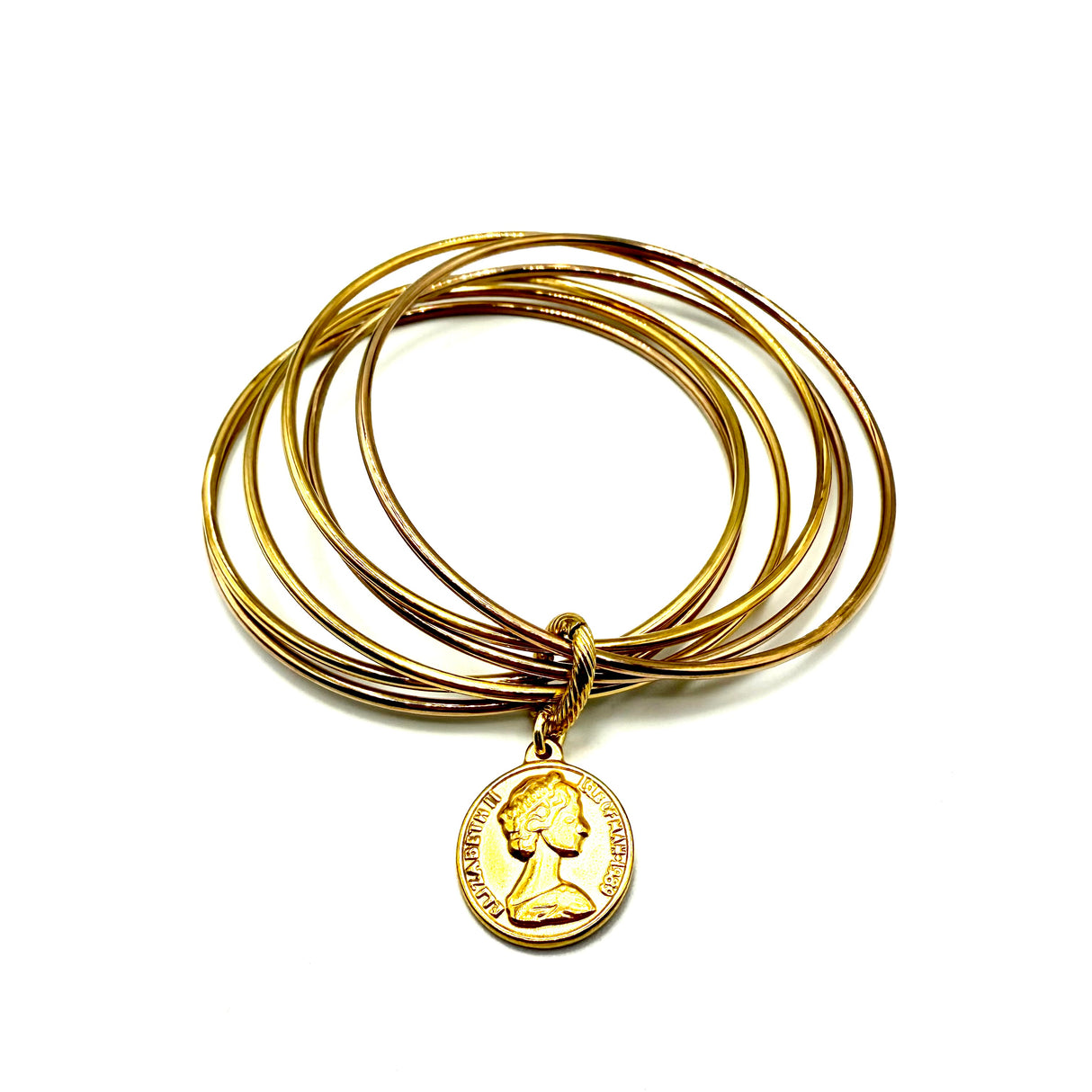 Bracciale rigido 6 fili con moneta