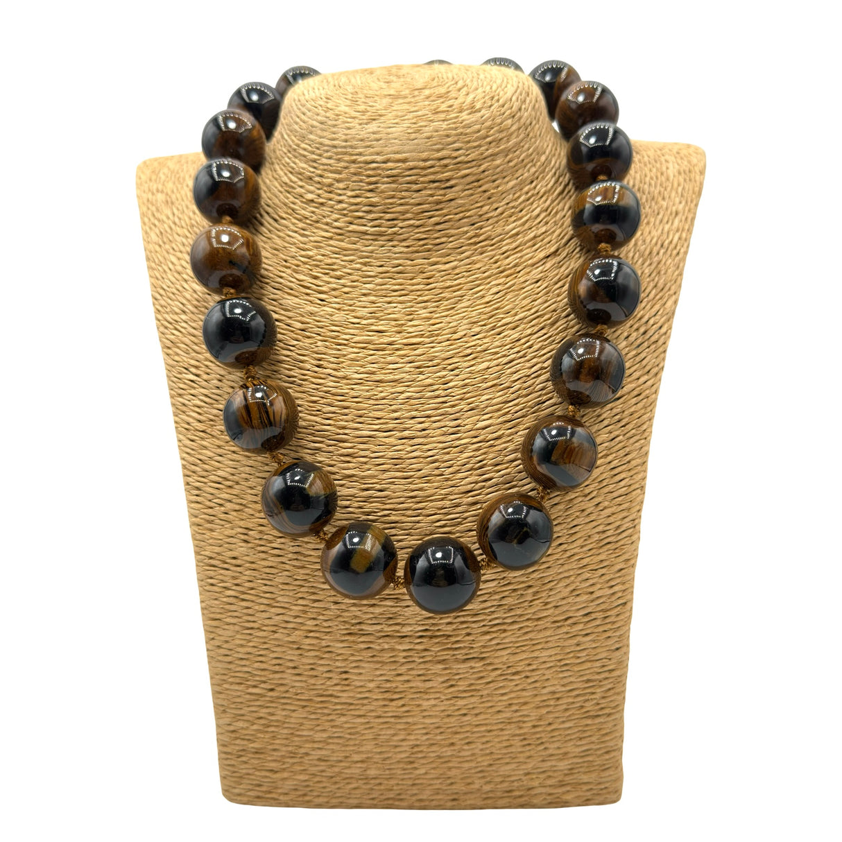Collana sfere in Resina Occhio di Tigre 2