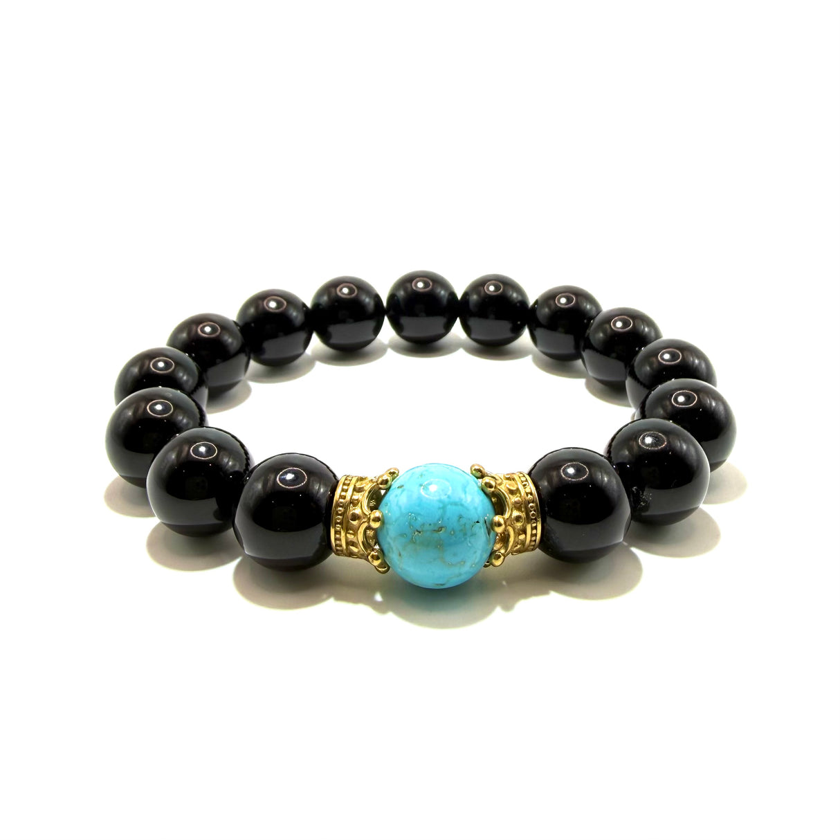 Bracciale Onice, pasta di turchese e Corone