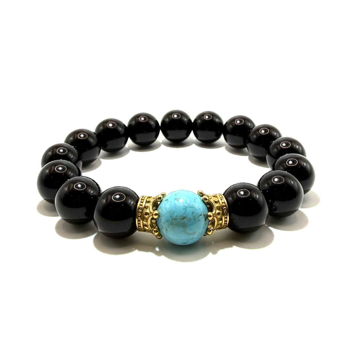 Bracciale Onice, pasta di turchese e Corone