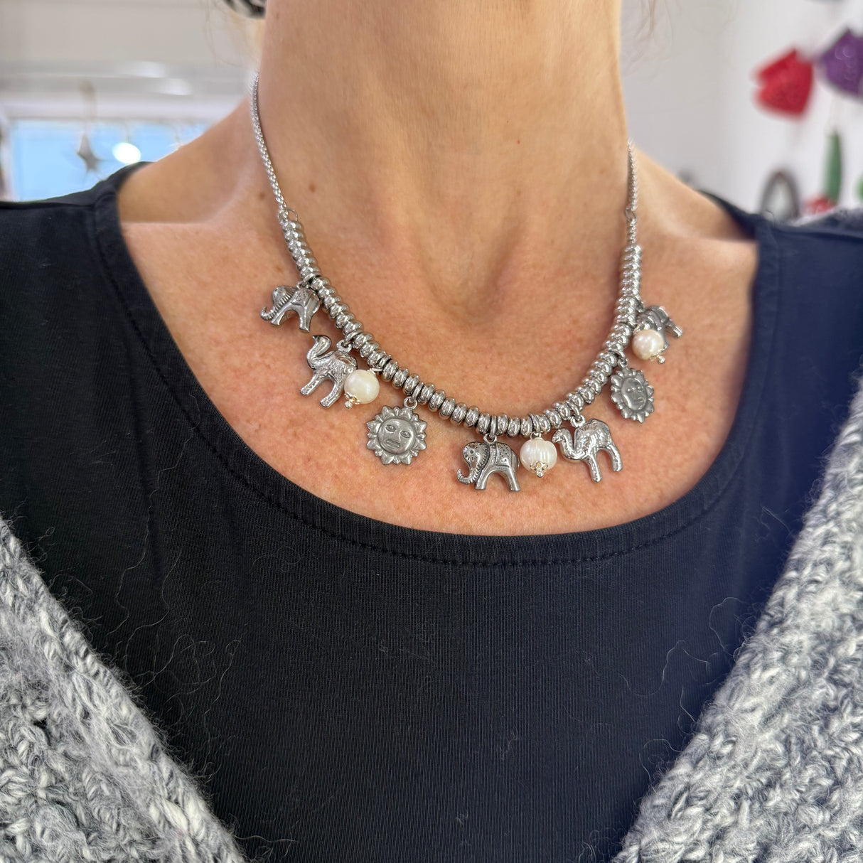 Collana Lucky Rainbow Cammello, Sole, Elefante