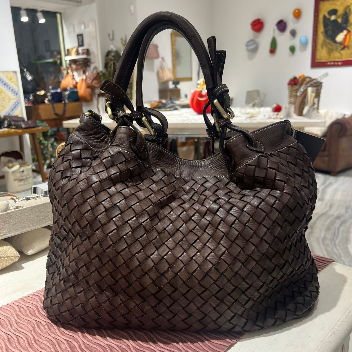 Borsa Intreccio Small Testa di Moro