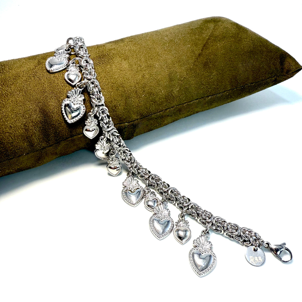 Bracciale Bizantina Cuori Sacri acciaio inossidabile