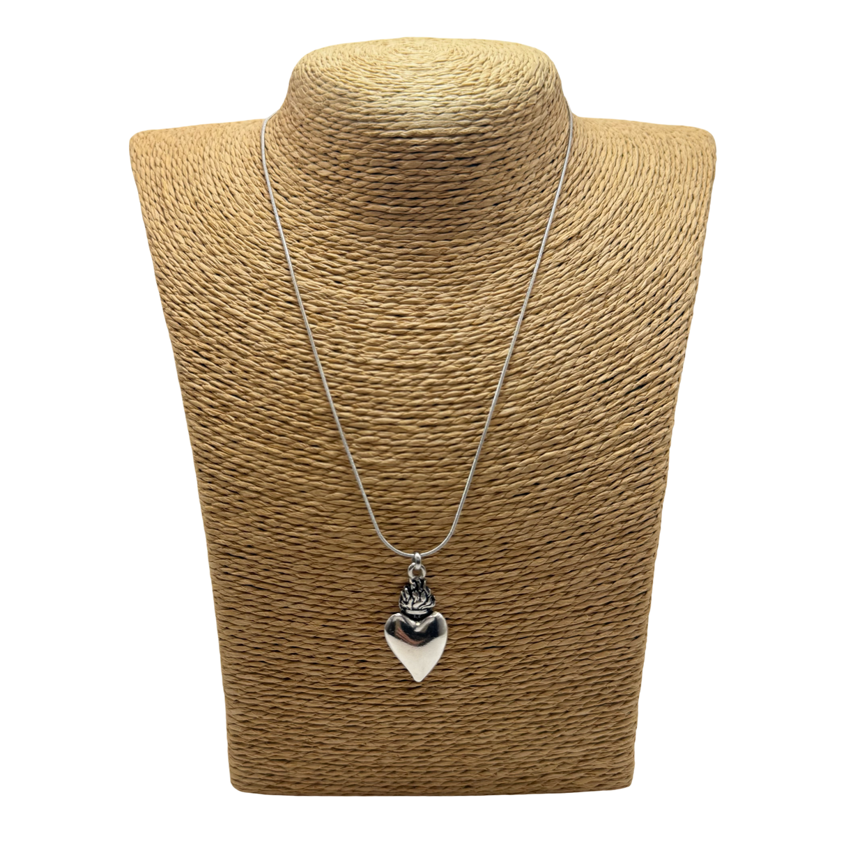 Collana Cuore Sacro fiamma Argento925