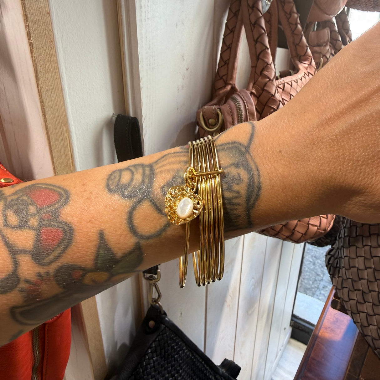 Bracciale 6 fili Lanterna Cuore Madreperla