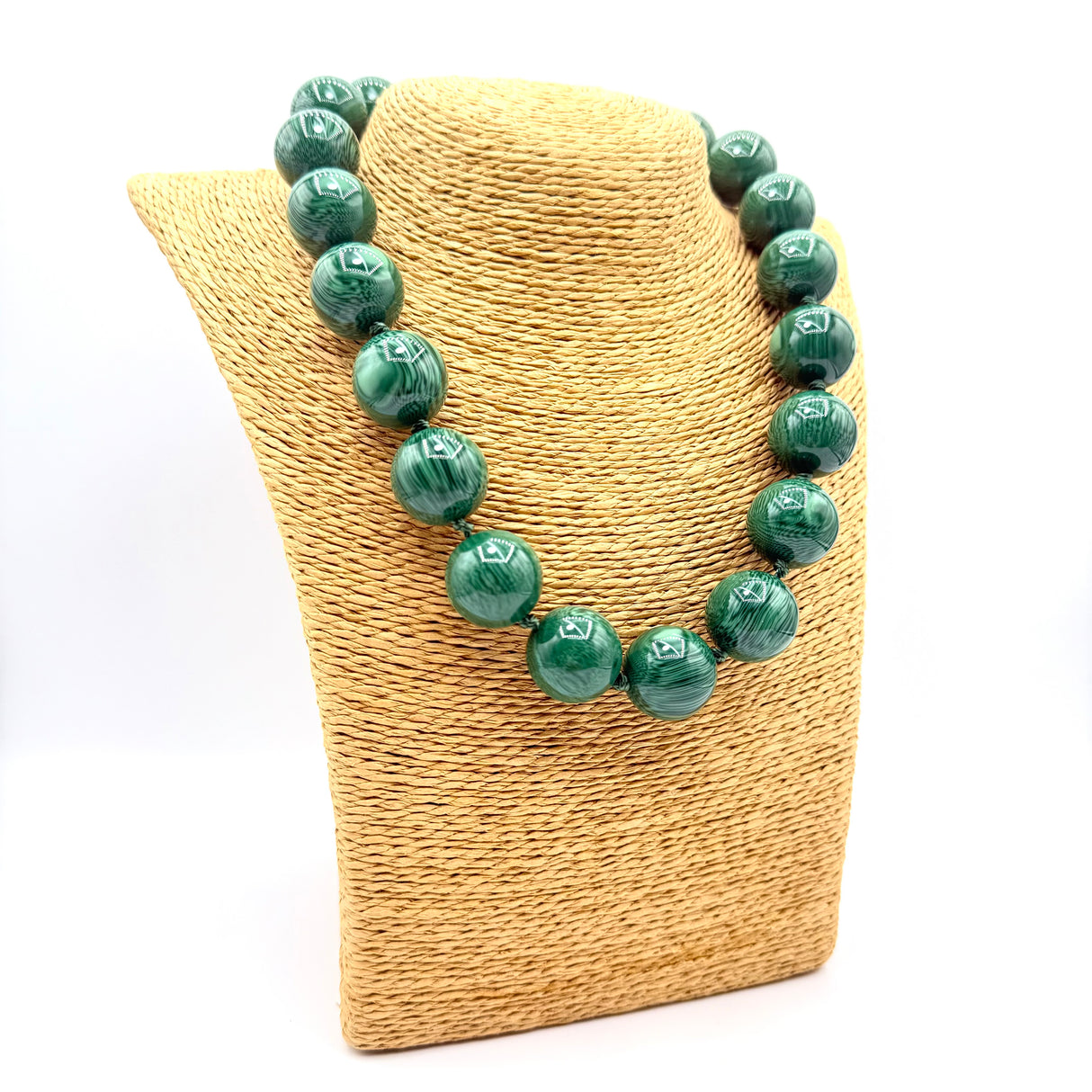 Collana sfere in Resina Occhio di Tigre Verde