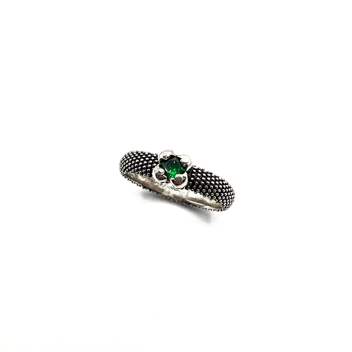 Anello Nagini puntinato pietra Verde Argento925
