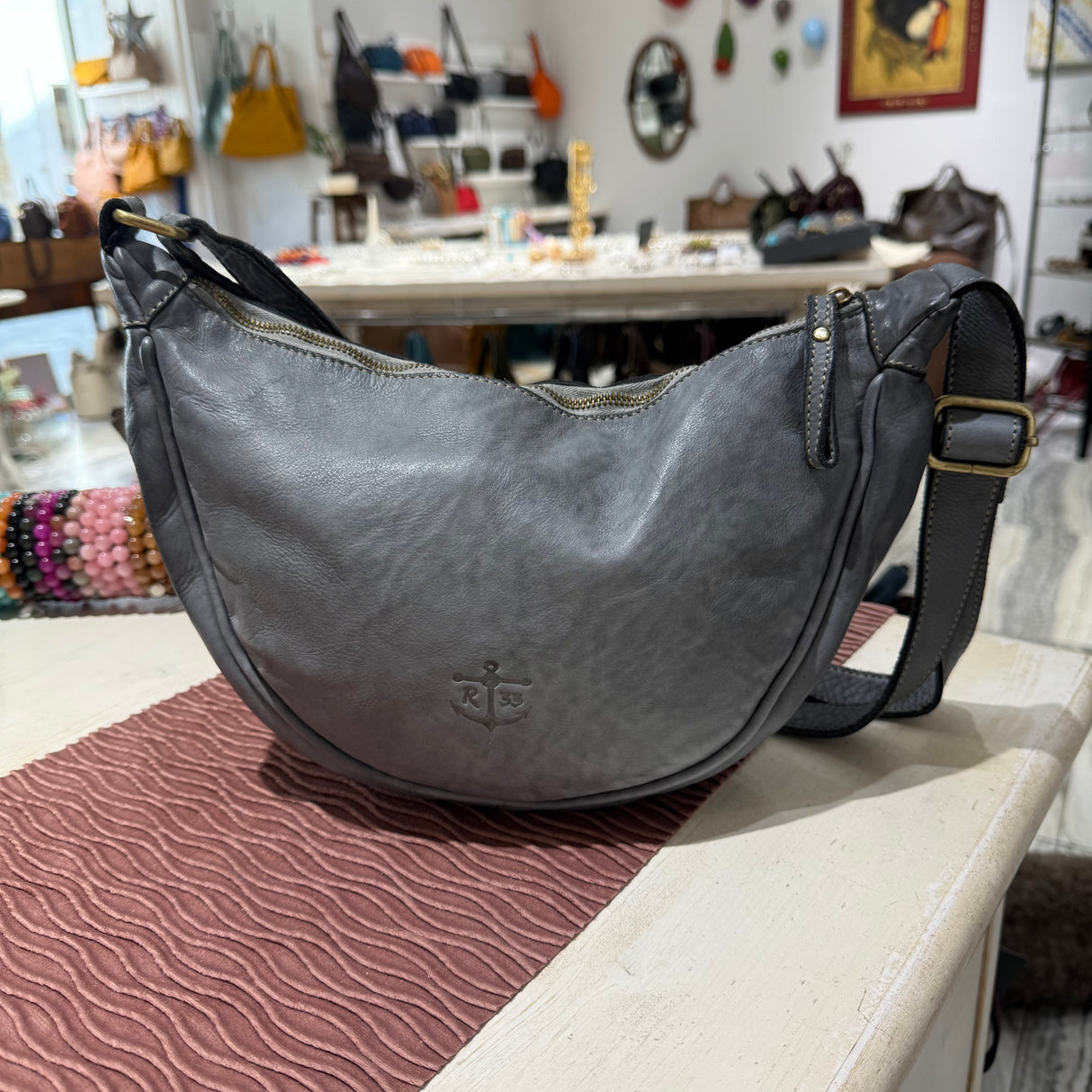 Borsa Marsupio Mezzaluna Grigia