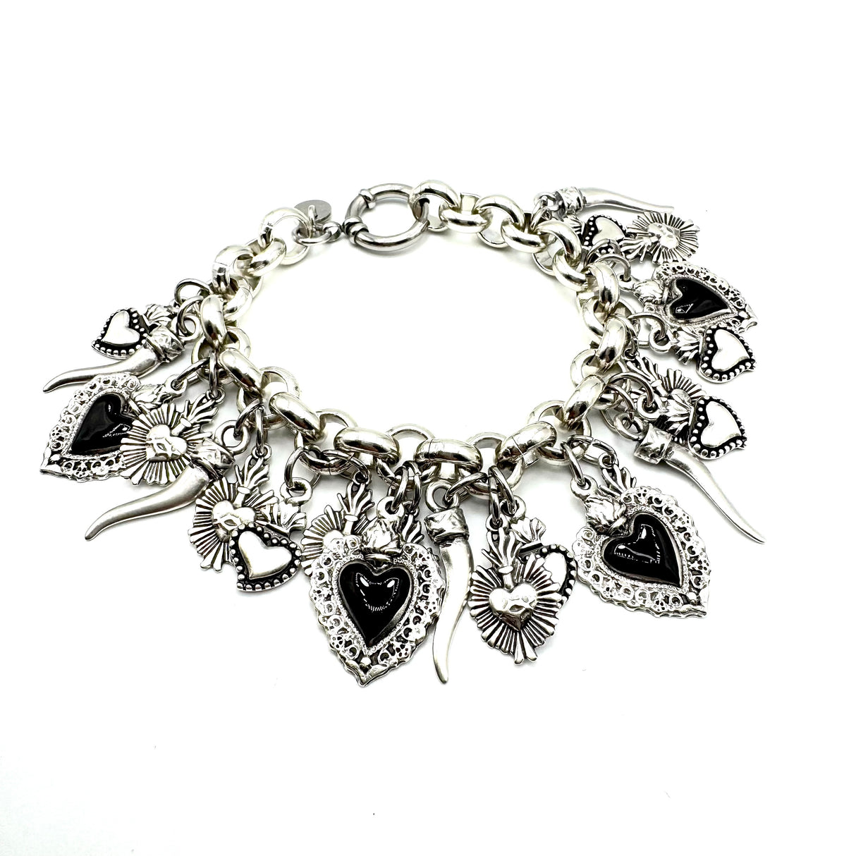 Bracciale Lucky Cuore Sacro Black fiamma