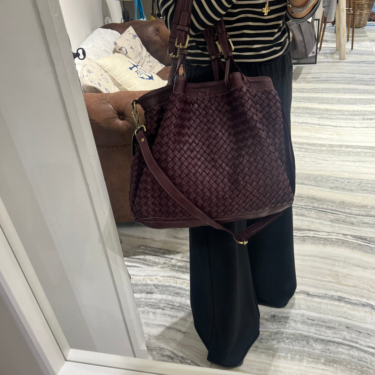 Borsa Intreccio Big Borgogna