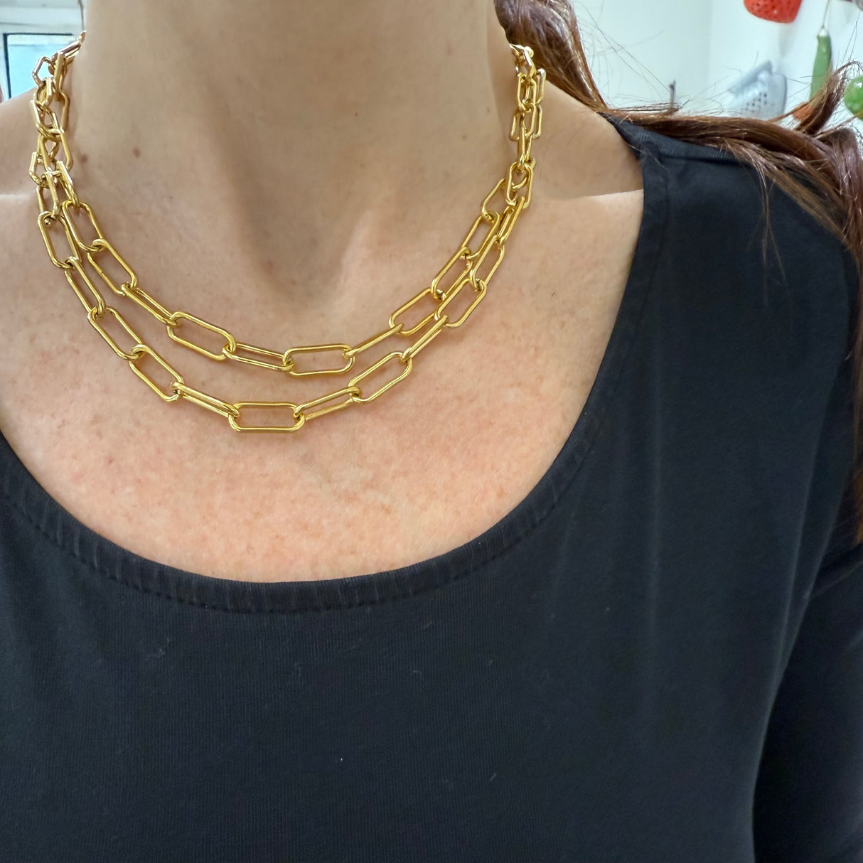 Collana Acciaio Graffetta Dorata