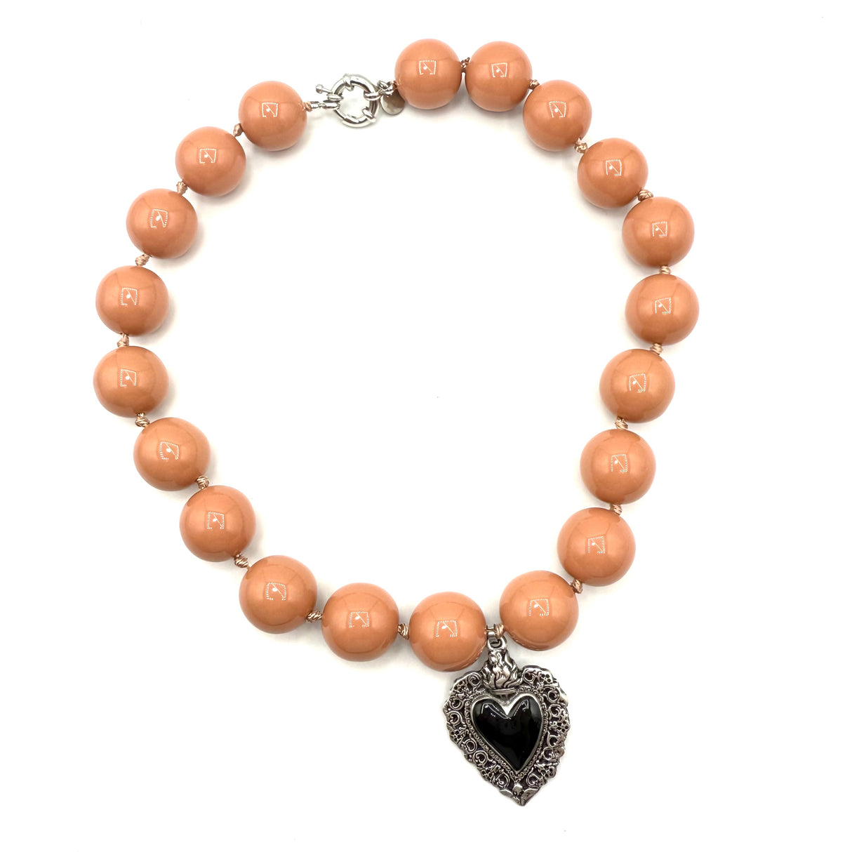 Collana Resina Cipria e cuore sacro Black