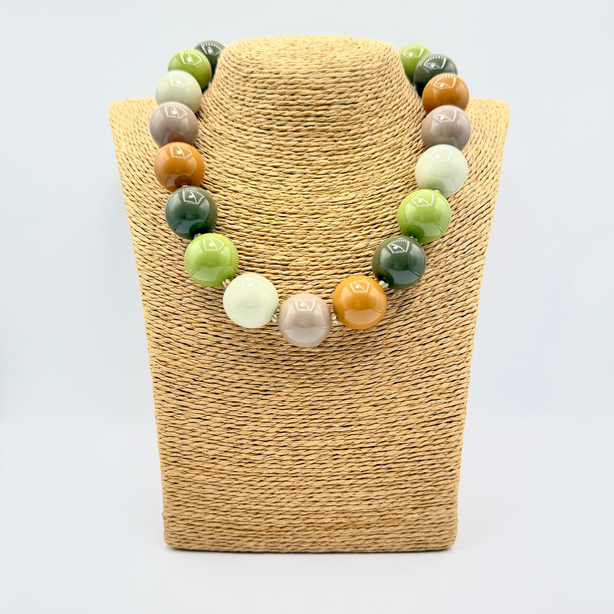 Collana sfere in Resina Multicolor Verde