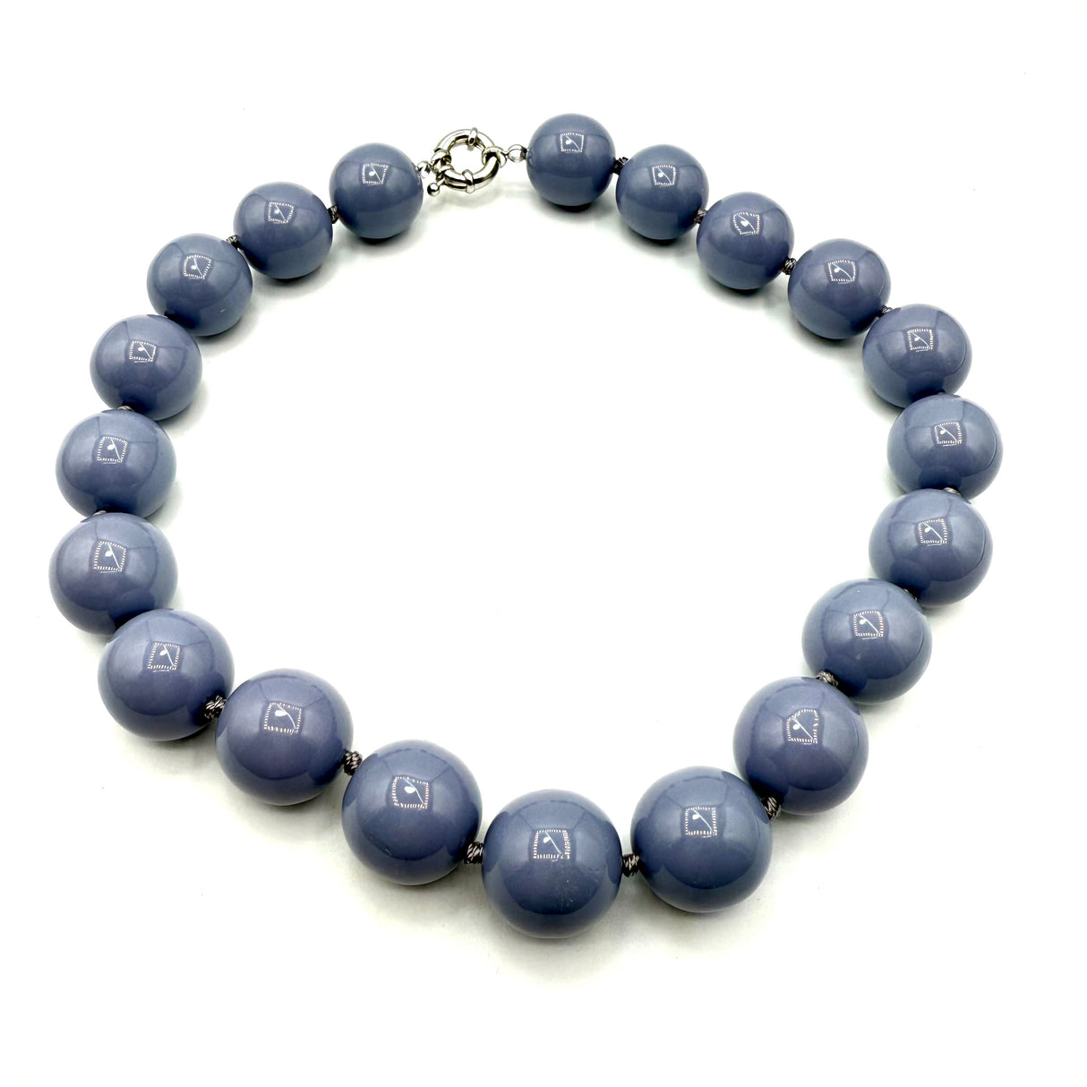 Collana sfere in Resina Grigio Fume’