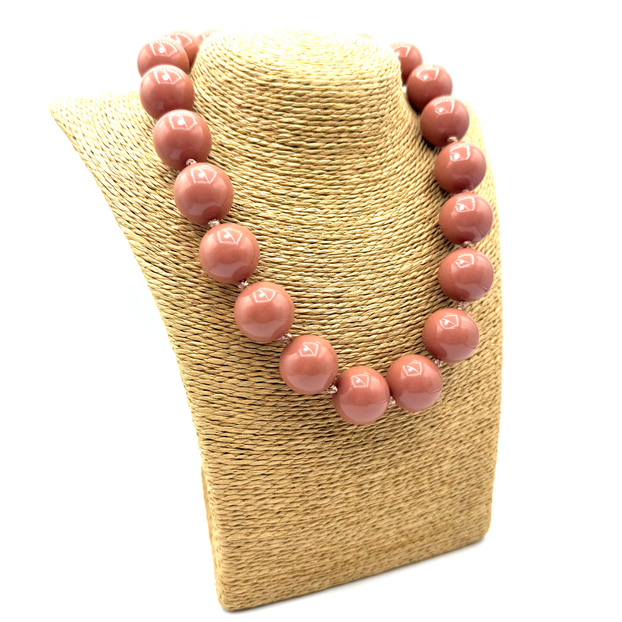 Collana sfere in Resina Rosa antico