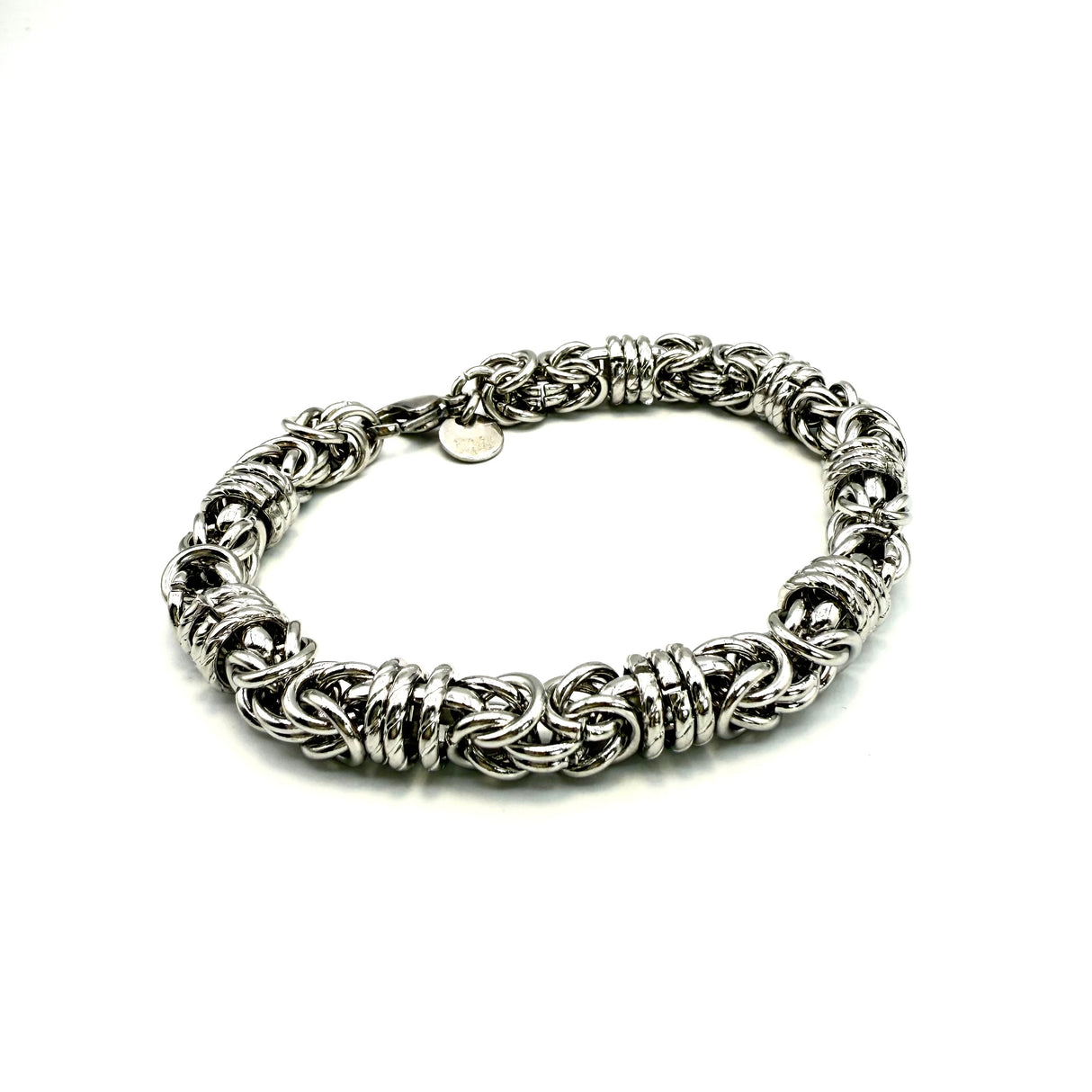 Bracciale Bizantina con anelli ritorti 0,8 mm