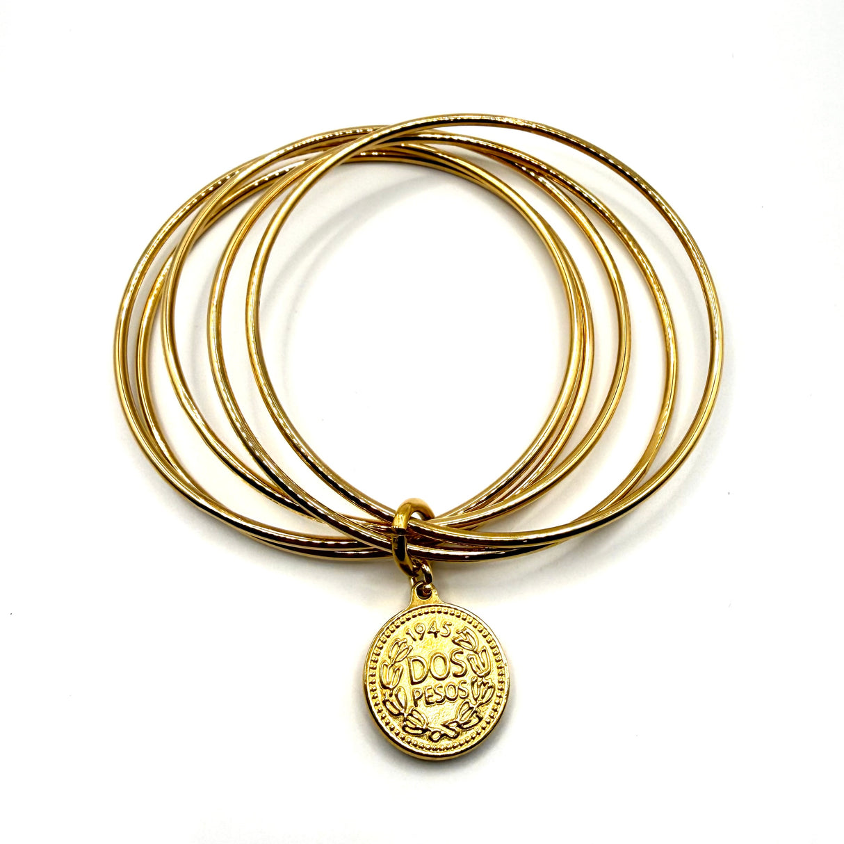 Bracciale rigido 5 fili con moneta