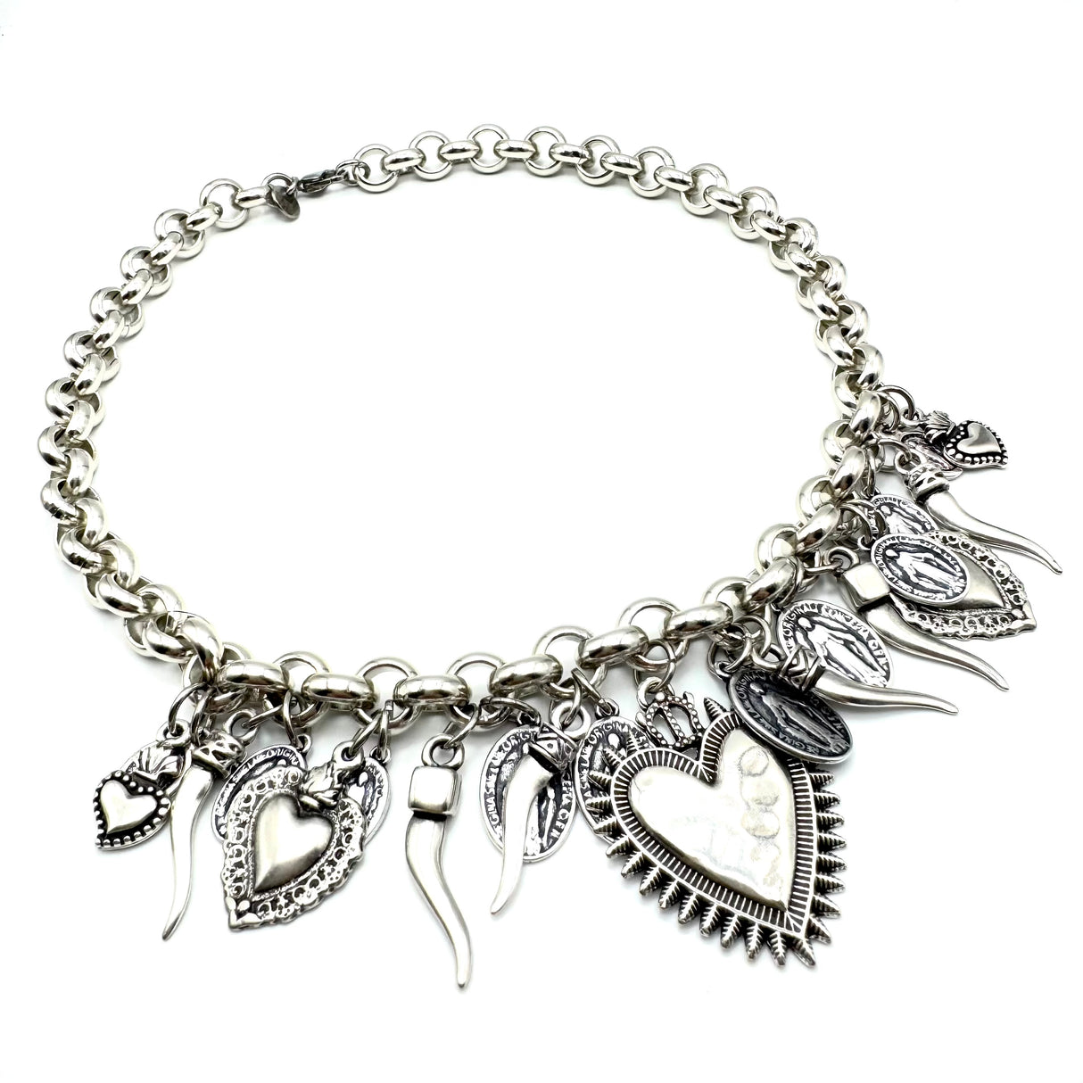 Collana Cuore Sacro, Corno e Madonnine