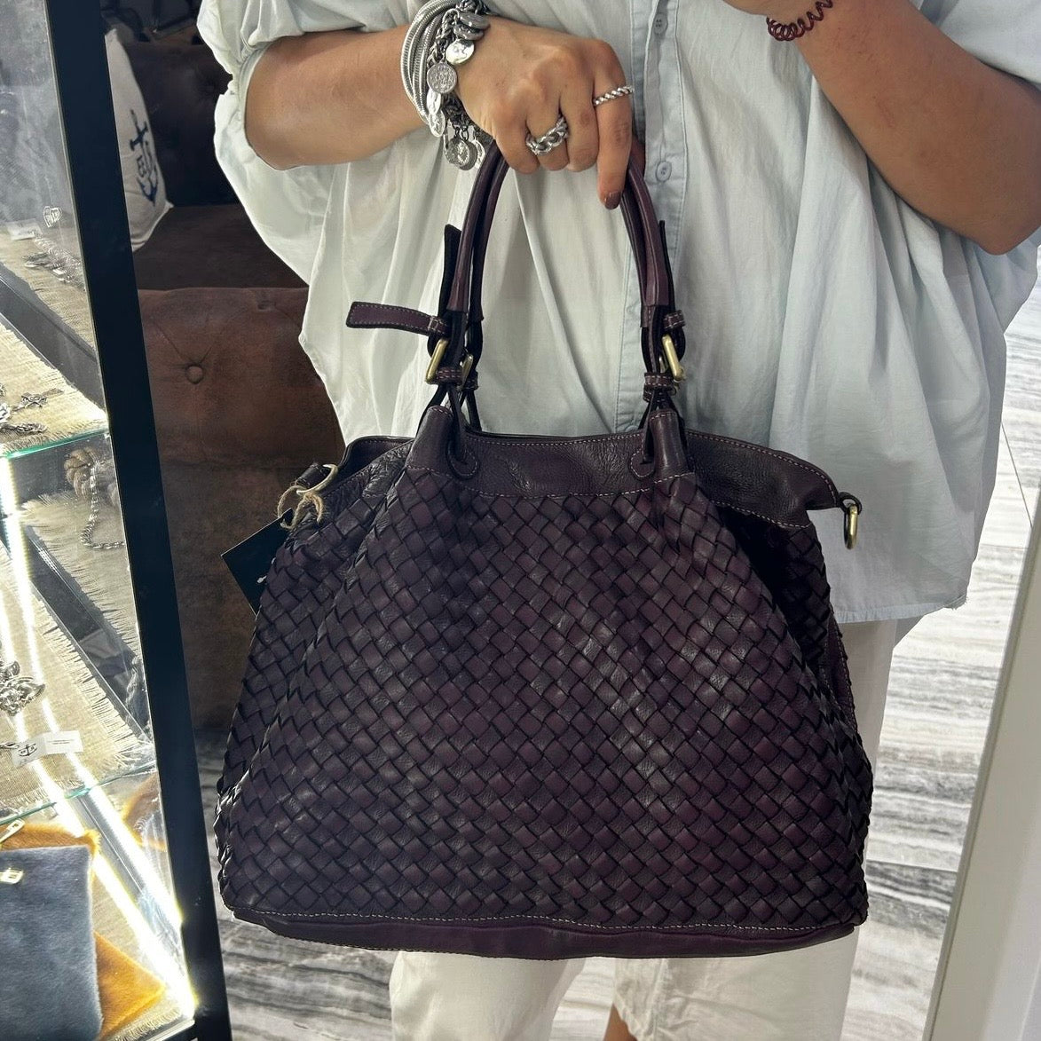 Borsa Intreccio Big Borgogna