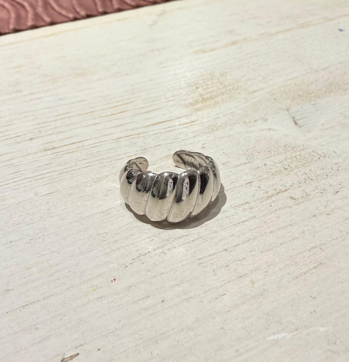 Anello Fascia lucida Croissant Argento925