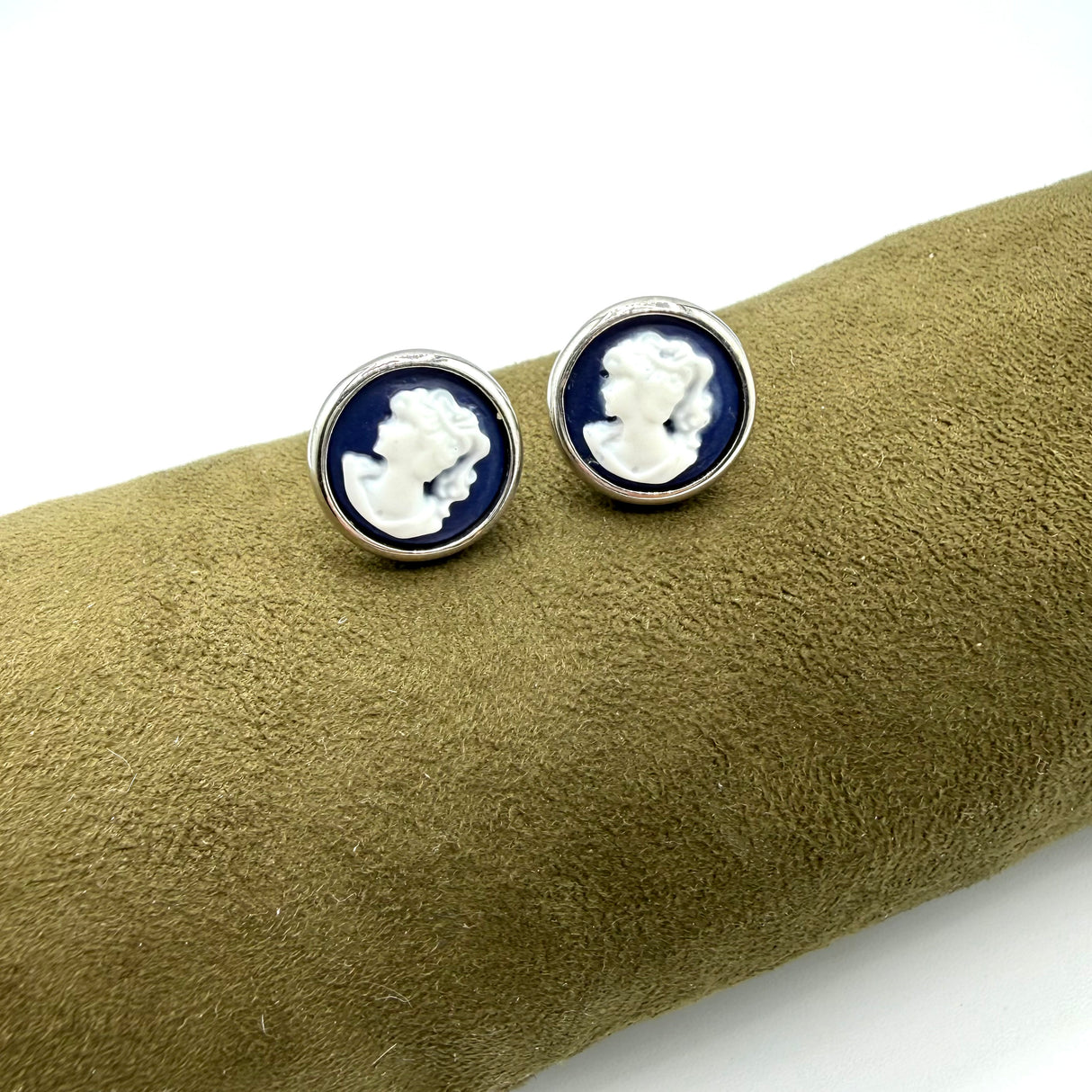 Orecchini Cammeo Donna Blu Argento925
