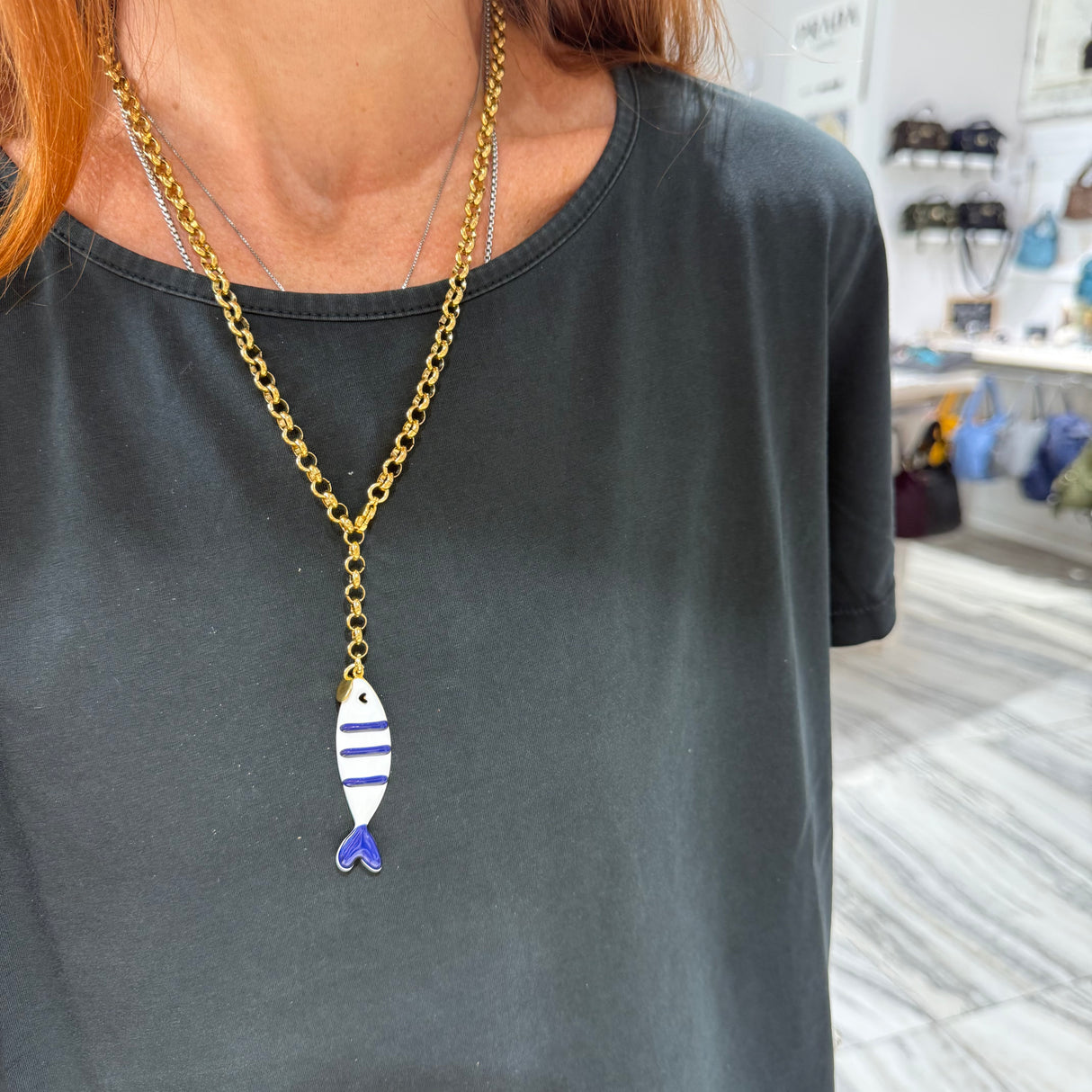 Collana Sardina Acciaio inossidabile