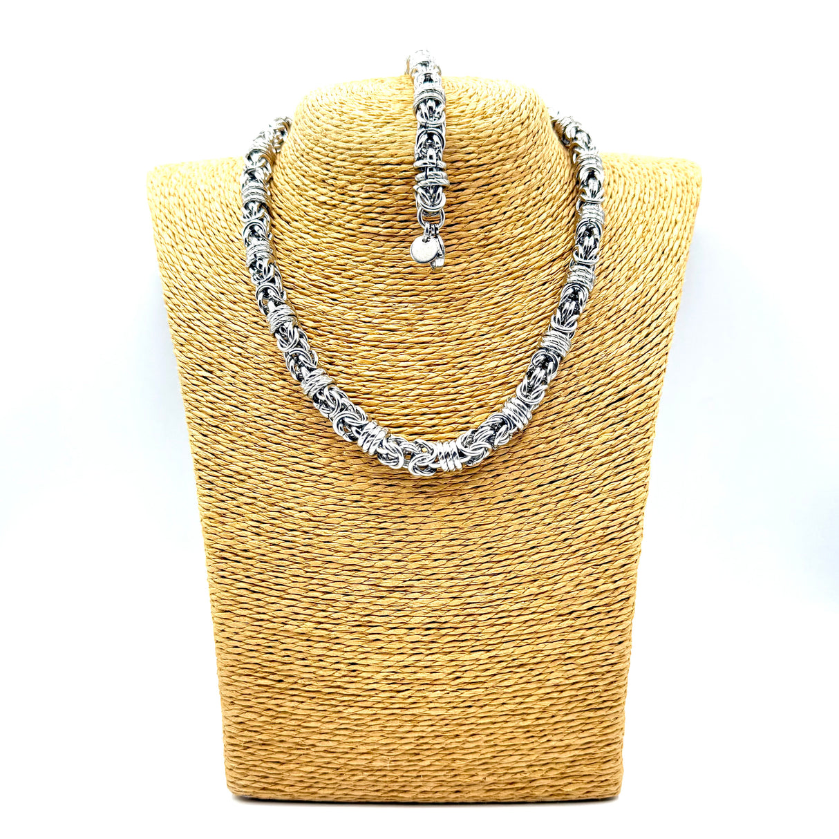 Collana e bracciale Bizantina Anelli ritorti DUO