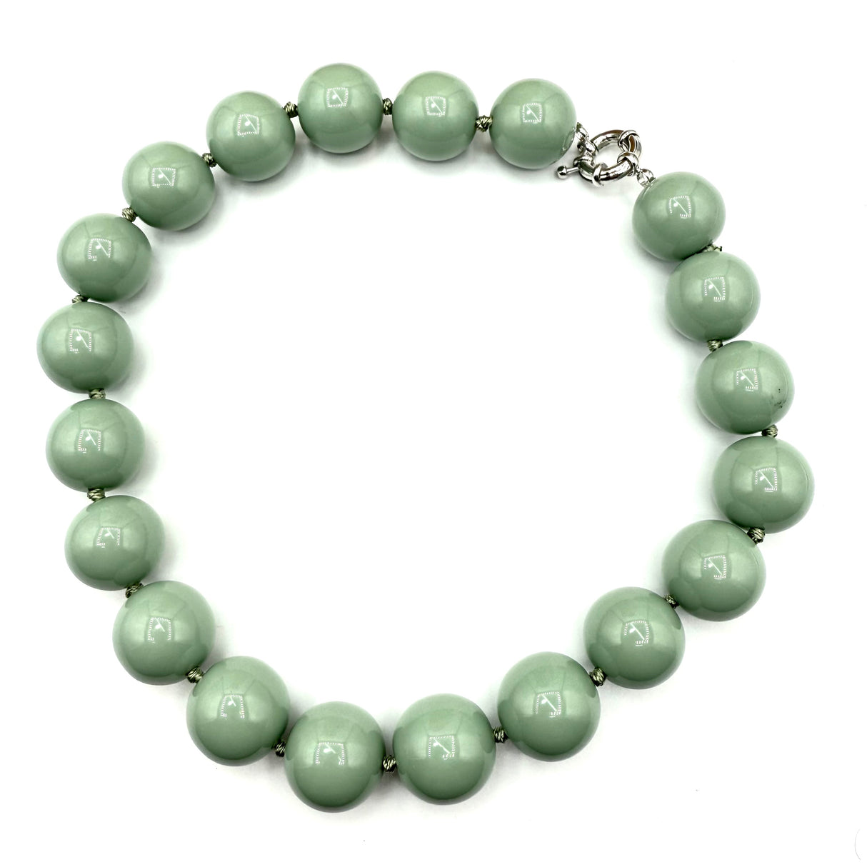 Collana sfere in Resina Salvia