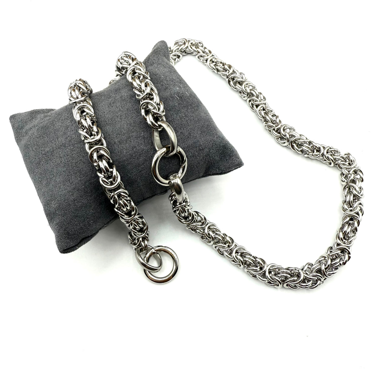 Collana e Bracciale Bizantina Media gancio ad anello DUO