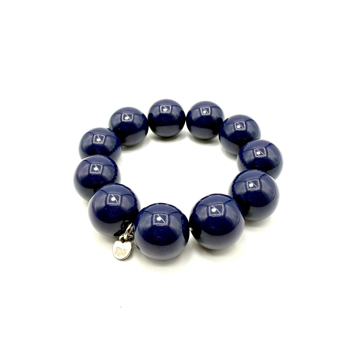 Bracciale sfere in Resina Blu Scuro