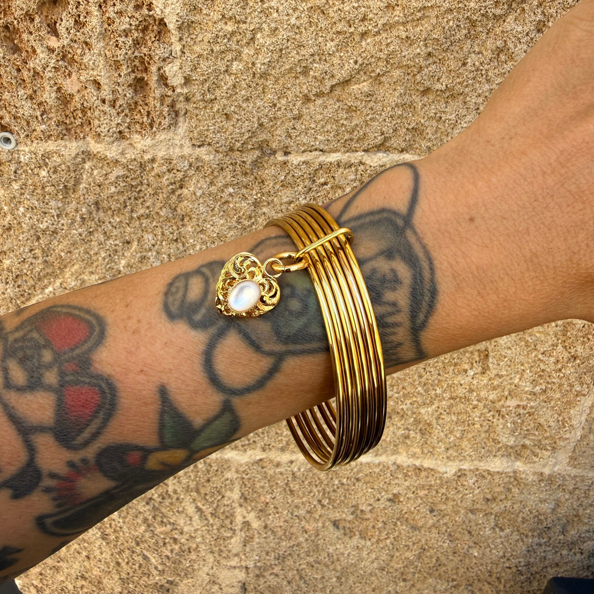 Bracciale 6 fili Lanterna Cuore Madreperla
