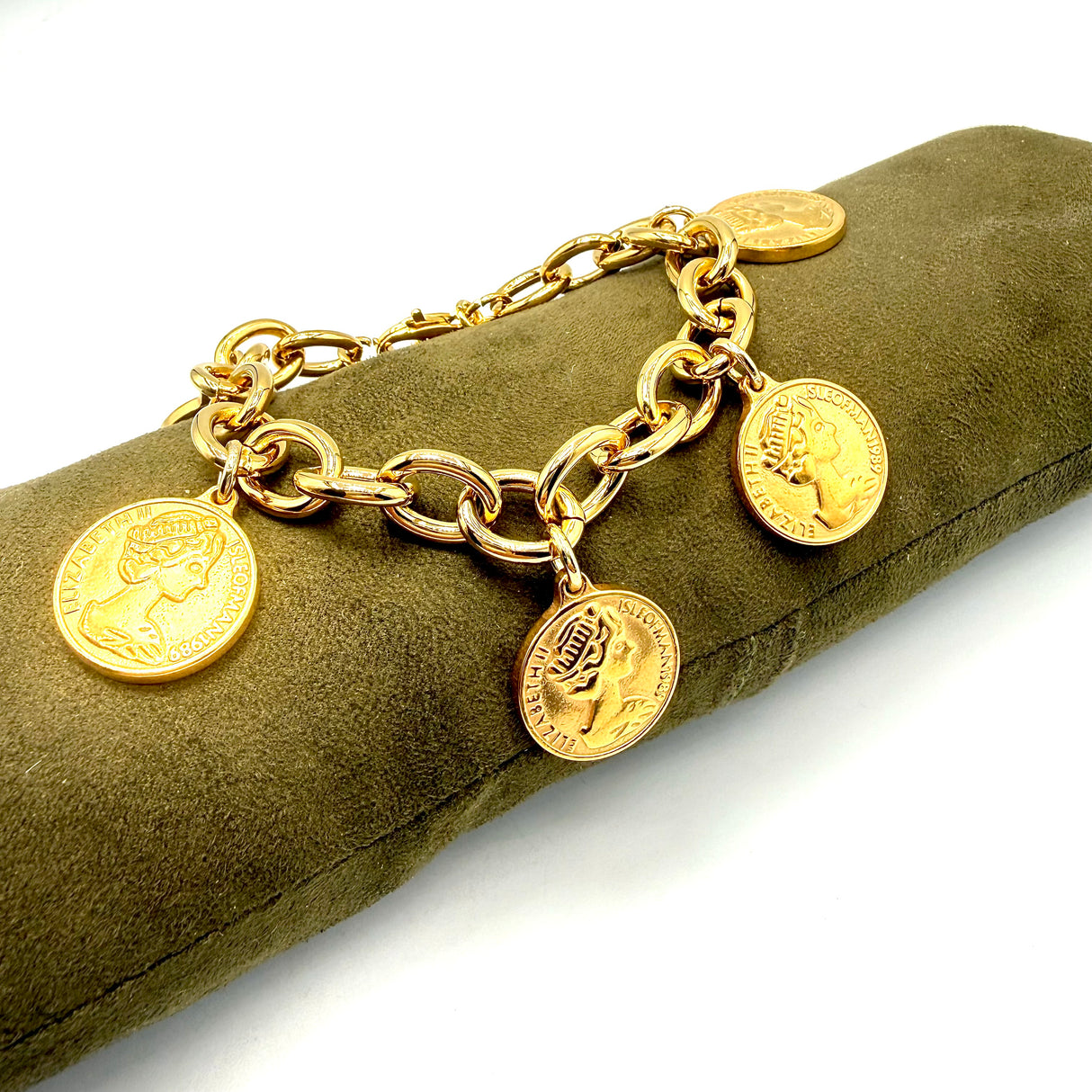 Bracciale monete rolò dorato