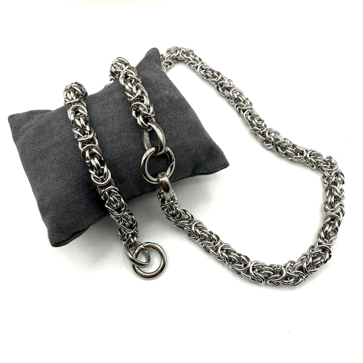 Collana e Bracciale Bizantina Media gancio ad anello DUO