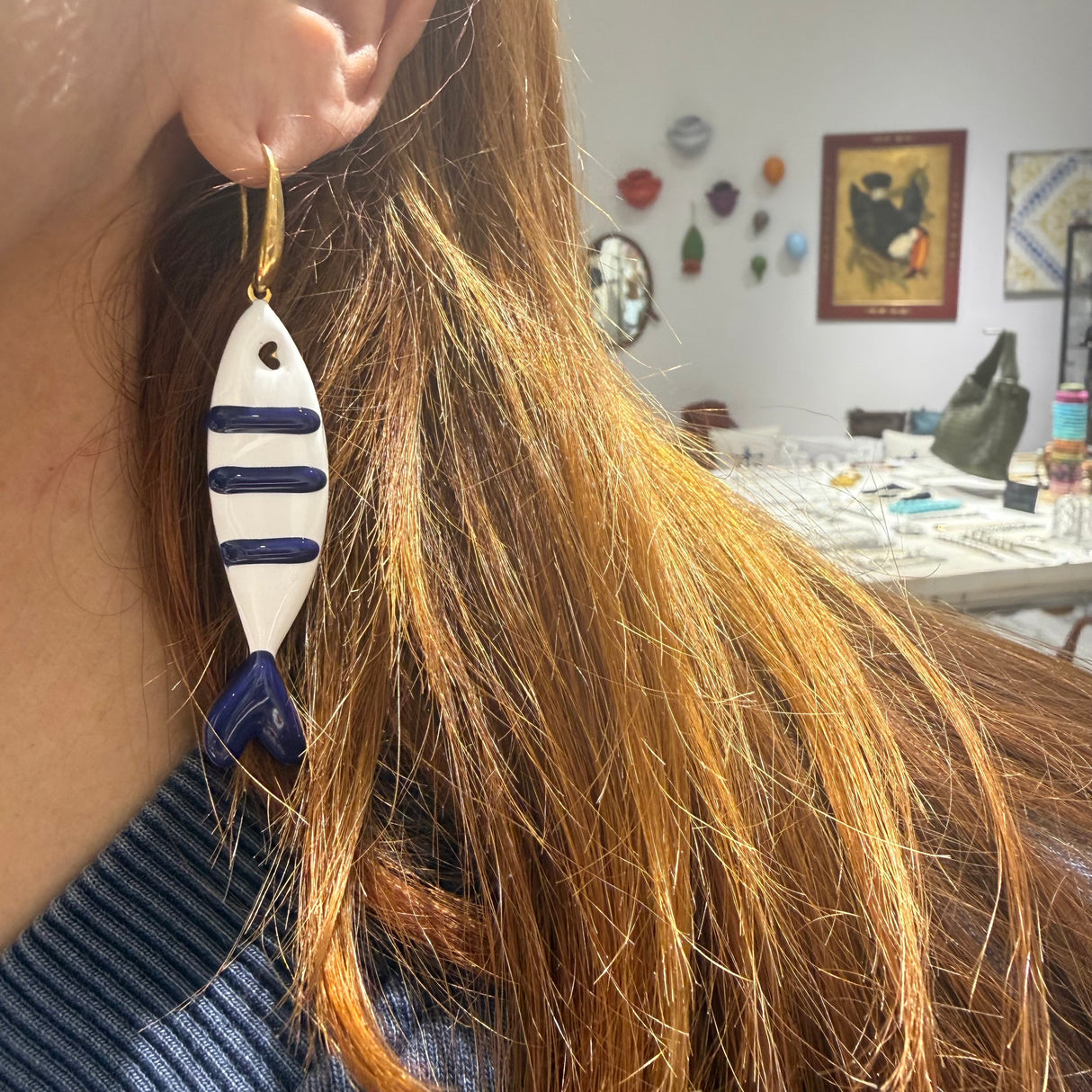 Orecchini Sardina acciaio inossidabile