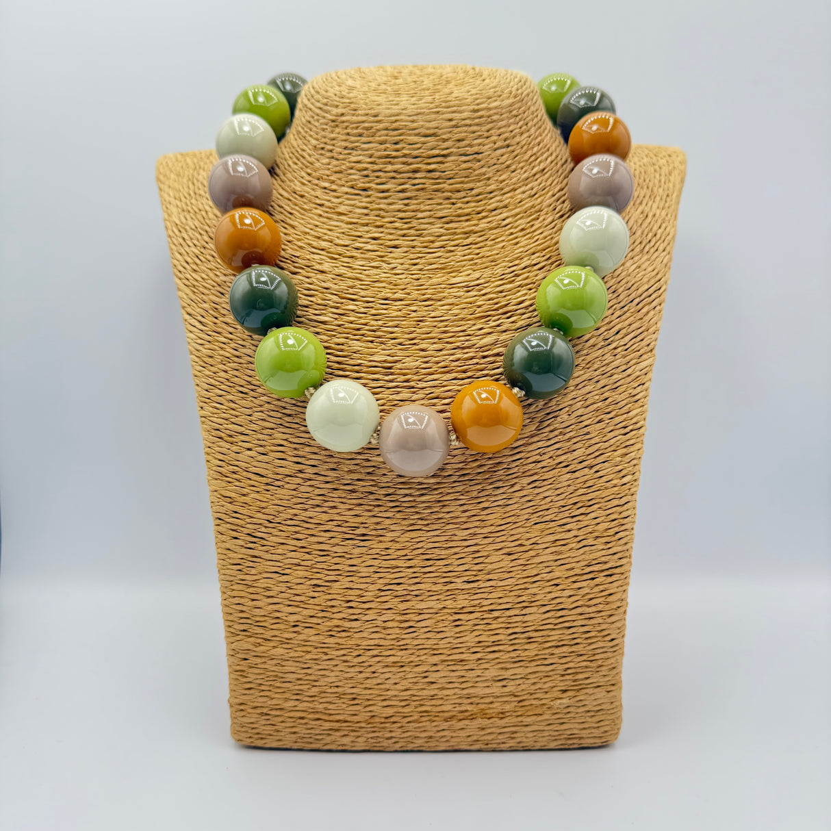 Collana sfere in Resina Multicolor Verde