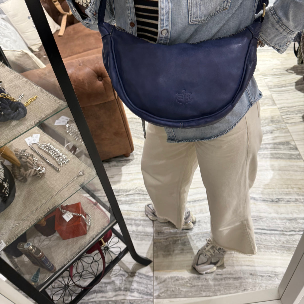 Borsa Marsupio Mezzaluna Blu