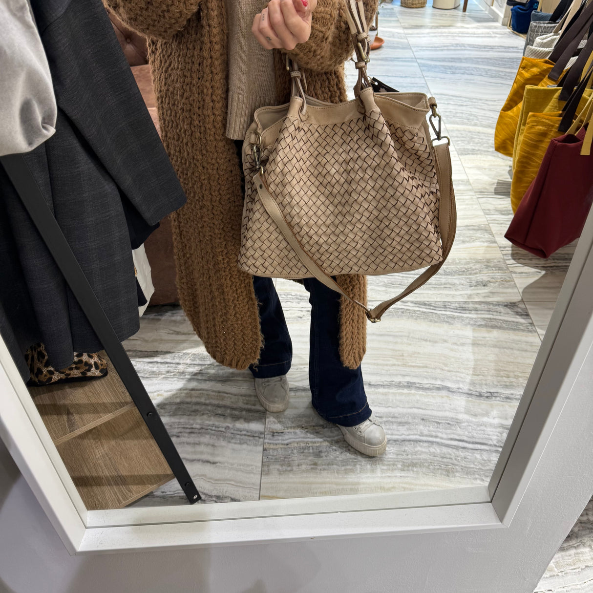 Borsa Intreccio Big Crema