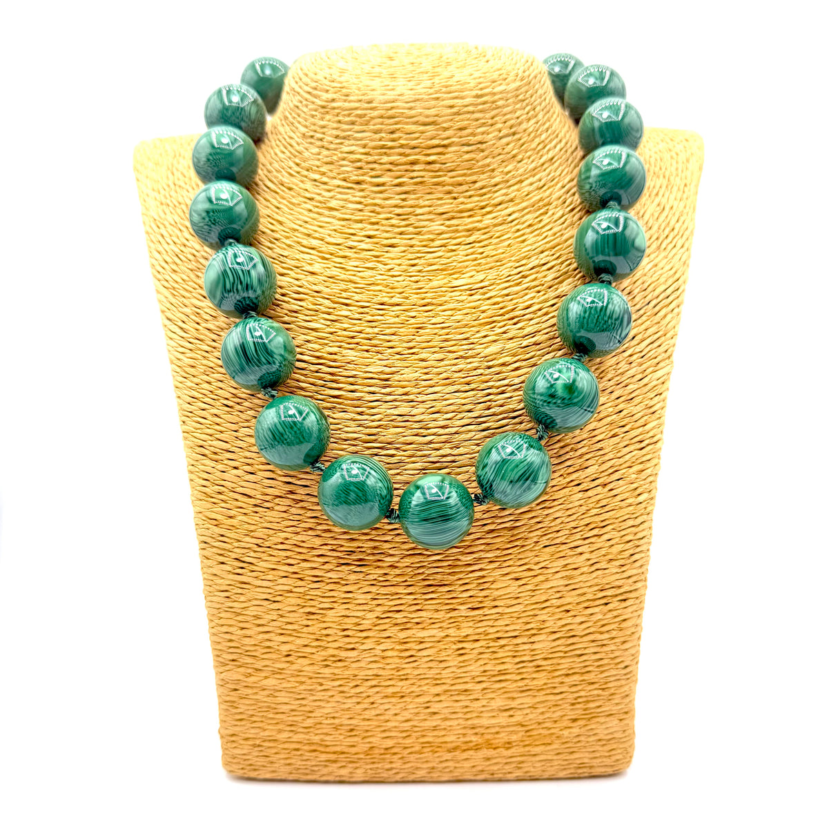 Collana sfere in Resina Occhio di Tigre Verde