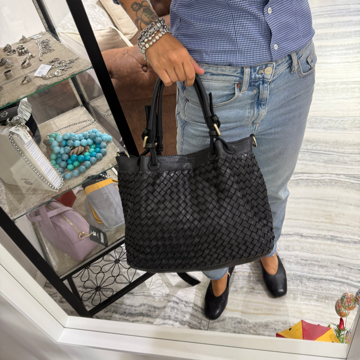 Borsa Intreccio Small Nera