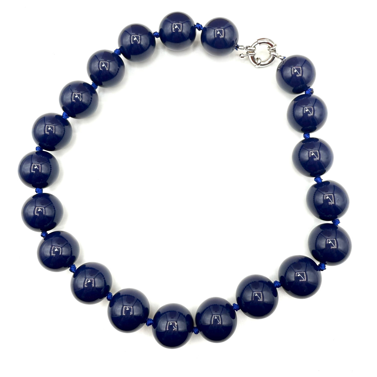 Collana sfere in Resina Blu scuro