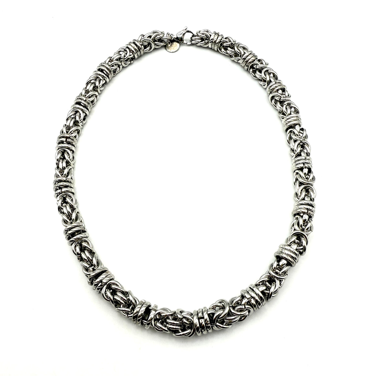 COLLANA BIZANTINA CON ANELLI RITORTI 0,8 MM