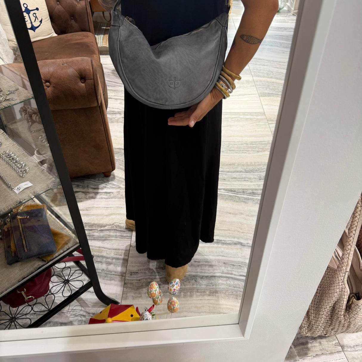 Borsa Marsupio Mezzaluna Grigia