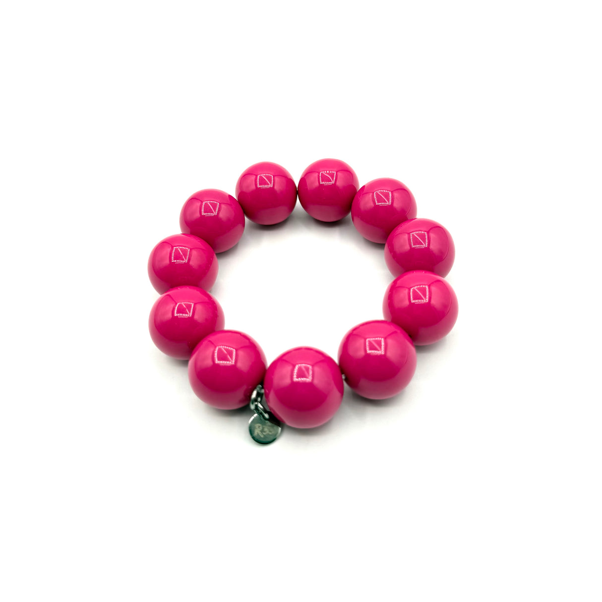 Bracciale sfere in Resina Fucsia