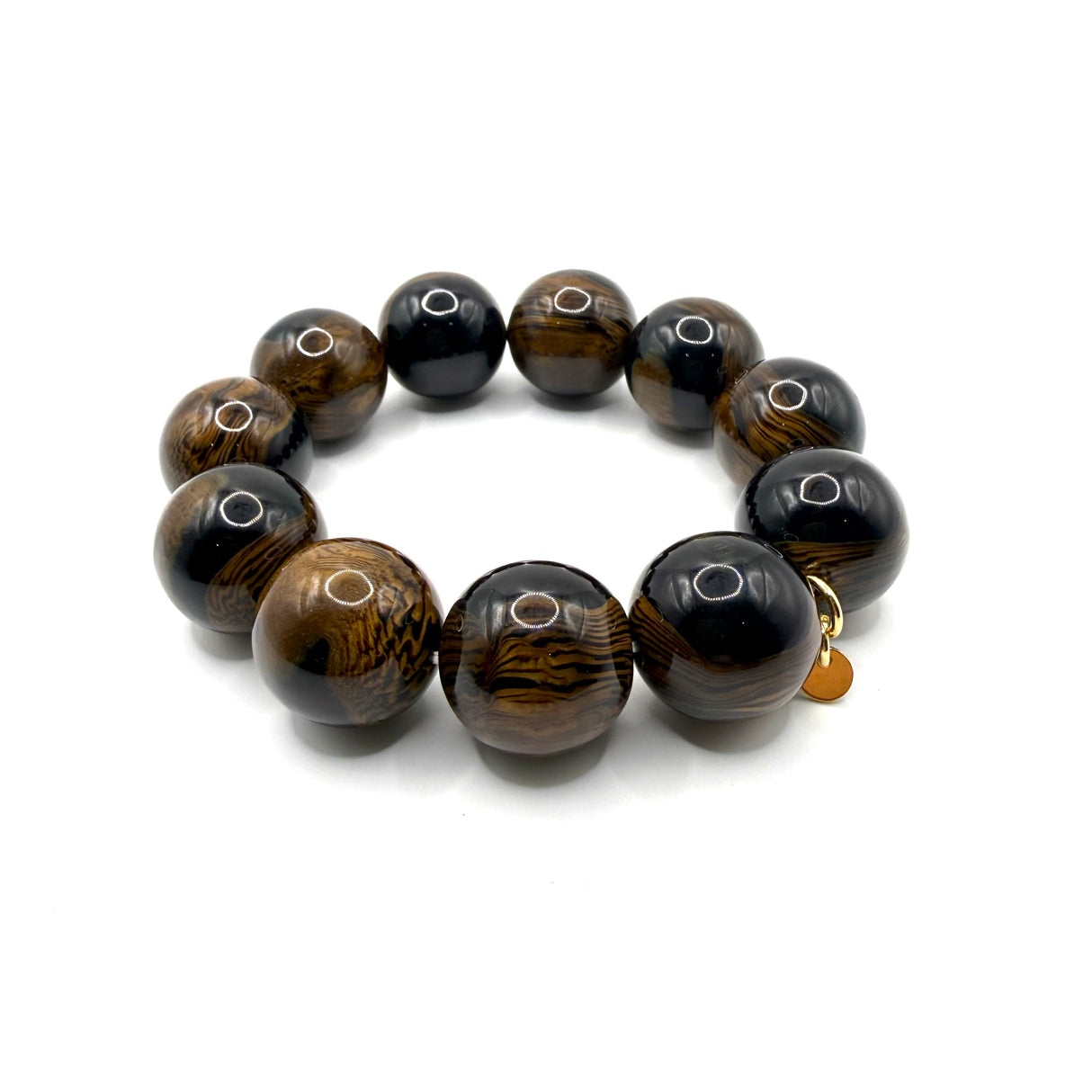 Bracciale sfere in Resina Occhio di Tigre 2