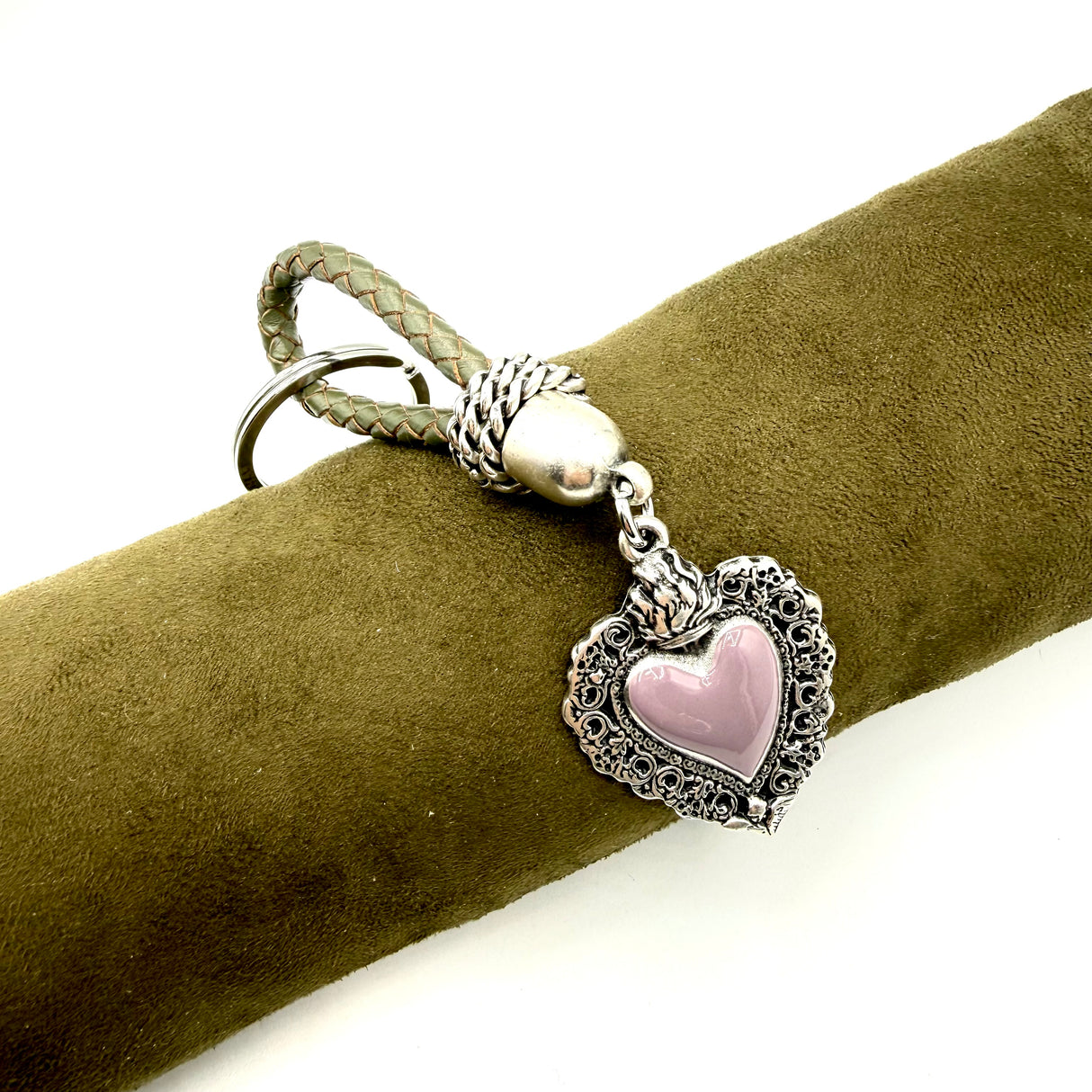 Portachiavi CUORE SACRO SMALTATO