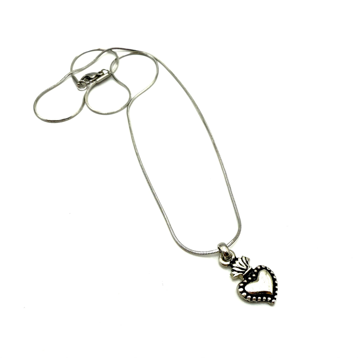 Collana Cuore Sacro borchie Argento925