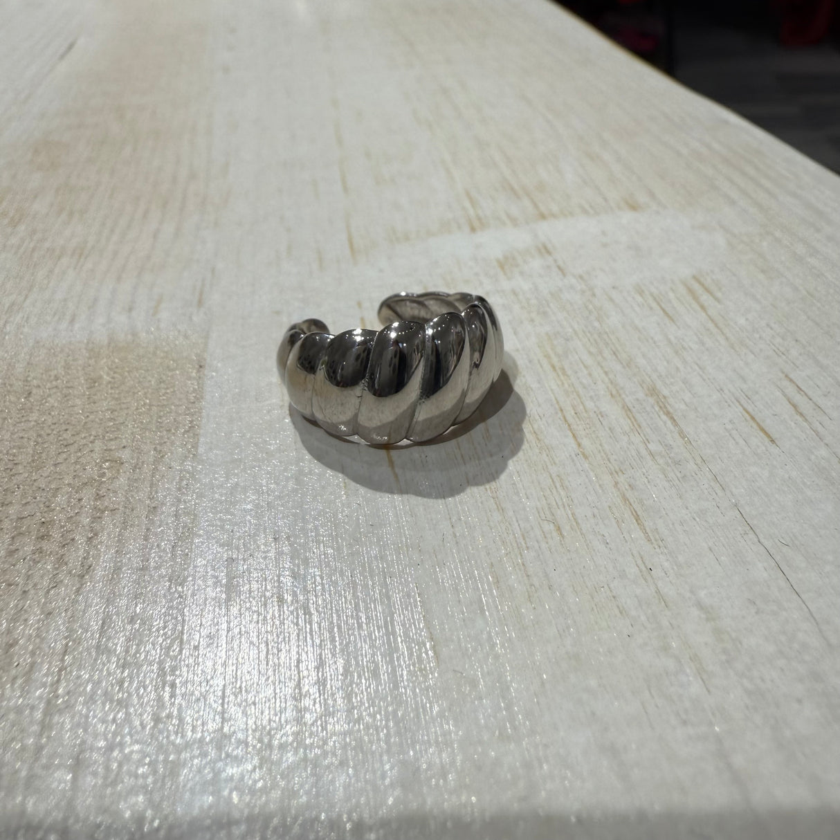 Anello Fascia lucida Croissant Argento925