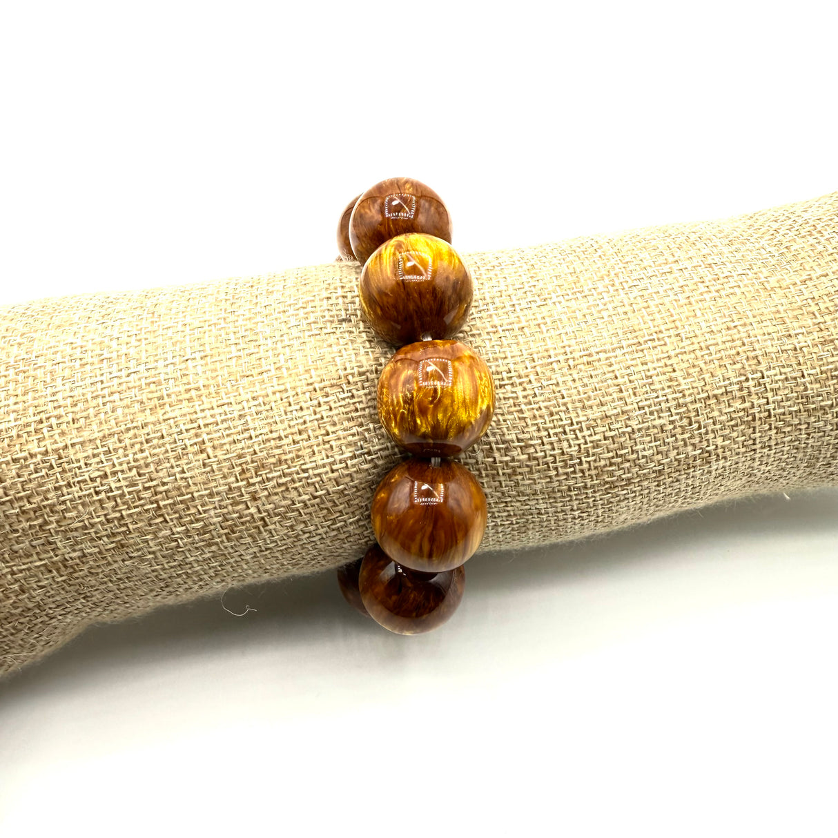 Bracciale sfere in Resina Occhio di Tigre